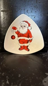 Holland Mold Santa Ceramic Plate Triangular Vintage - Picture 1 of 6