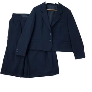 Karner Blue Wool Blend 2 Piece Set Skirt Suit Women Jacket Large & Skirt Large - Picture 1 of 15