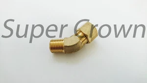 Messing Kompression 45° Winkelverbinder 1/4" 3/8" Innendurchmesser x 1/4" NPT Rohraußenadapter - Bild 1 von 4