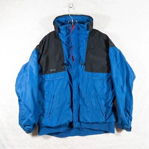 Columbia Jacke Herren Large Blau Schwarz Vamoose Vintage 90s Retro Mantel Austausch - Bild 1 von 16