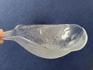 Crate and Barrel Clear Glass FISH Serving Platter Tray Hors D’oeurve Bread Pate - Picture 1 of 6