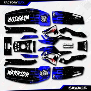 Blue Savage Camo Racing Fender Graphics Kit fits Yamaha Warrior 350 Decals - Picture 1 of 2