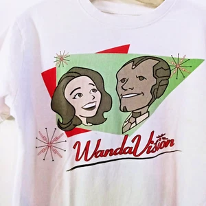 Marvel Studios Shirt Mens Medium Short Sleeve WandaVision Graphic Tee White - Picture 1 of 7