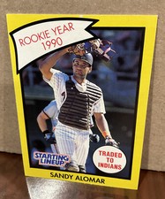 SANDY ALOMAR 1990 KENNER STARTING LINEUP CARD EXTENDED SERIES “RY” - INDIANS