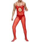 Sheer Hollow Out Fishnet Tights for Men Sissy Body Stockings Pantyhose