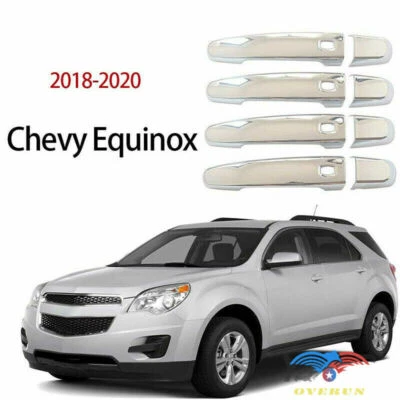 Cubierta de manija de puerta para Chevy Equinox 2018-2020 GMC Terrain cromada con 4 orificios inteligentes Foto 1 de 3
