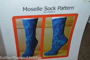 Moselle Socks Knitting Pattern $6 NEW Size average  Cookie A - Picture 1 of 1