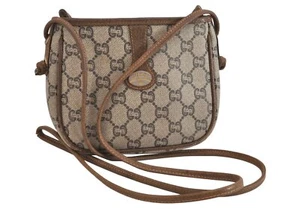 Autentica borsa Gucci GG Plus tracolla tracolla tracolla borsa PVC pelle marrone 4902M - Foto 1 di 10