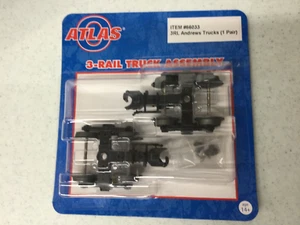Atlas 1 Pair O Scale 3 Rail Andrews Metal Trucks  #66033  New - Picture 1 of 4
