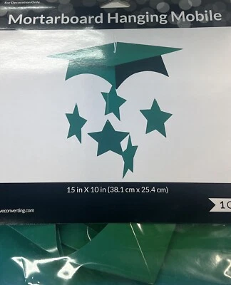 Emerald Green Mortarboard Hanging Mobile - Image 1 of 2