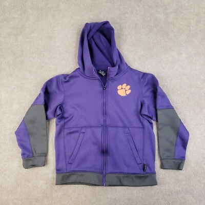 Clemson Tigers Sudadera con Capucha Juvenil Mediana Púrpura Cremallera Completa Manga Larga NCAA Con Capucha Foto 1 de 4