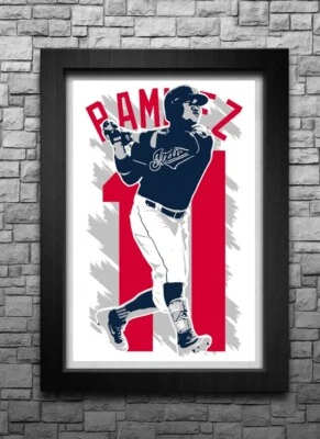 JOSE RAMIREZ art print/poster CLEVELAND INDIANS GUARDIANS FREE S&H! JERSEY B2G2 - Image 1 of 4