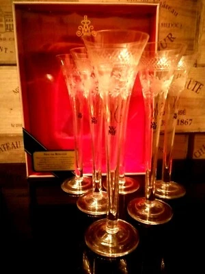 6 Sektflöten Sektgläser Sektkelche Fürst von Metternich WMF !! Goldauflage TOPP - Bild 1 von 4