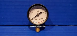 Air Compressor Pressure Gauge 1/8" Brass NPT Bottom Mount 200 PSI 1 1/2" Case - Picture 1 of 4