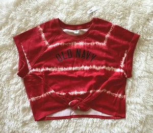 Old Navy Women's Loose Logo Tie Hem Cropped Short Sleeve Shirt Size XLarge - Picture 1 of 5