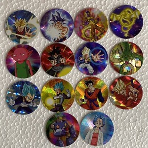 Lot of 14 Holographic Tazos DRAGON BALL SUPER SABRITAS Mexico Rare