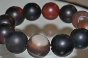 8.5" 18mm "Private Collection/Old Stock"~Tibetan DZI Old AGATE XL Bracelet C1277 - Picture 1 of 10