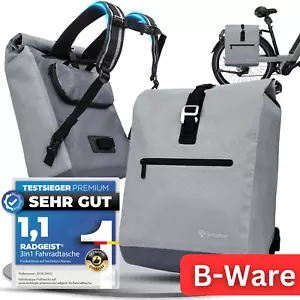 RADGEIST Fahrradtasche Gepäckträgertasche Rucksack wasserdicht grau - Bild 1 von 6