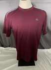 Mens Adidas T-shirt Athletic Gym Shirt Size Xl Short Sleeve Burgundy & Gray