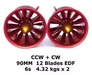 JP Hobby Full Metal Twin 90mm 12 Blade EDF Fan 6S Brushless also has 12S 10S 8S - Picture 1 of 5