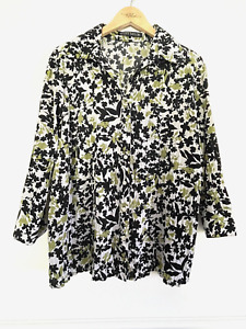SCOTT  TAYLOR Women's Pleated Blouse Floral Print Top Size 2X Plus (b75)