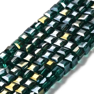 Glasperlen AB Würfel 4mm x 4mm 95 St/Strang - Bild 1 von 4