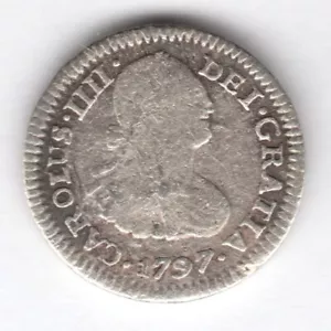 1797 MEXIKO 1/2 ECHT * VIELE DETAILS!! * EINIGE GRANULARITÄT * SCHÖN IN DER HAND - Bild 1 von 2