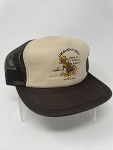 Vintage Gravenhurst Ontario Duck Race Trucker Hat Cap Snapback Mesh Brown Canada - Bild 1 von 5