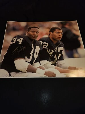 Bo Jackson Marcus Allen Oakland Raiders Signed 16x20 Photo JSA - Image 1 of 4