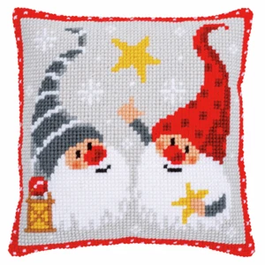 Vervaco Cross Stitch Kit: Cushion: Christmas Gnomes - Picture 1 of 1