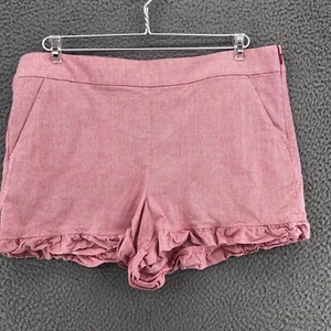 LOFT Shorts Womens 12 Pink Ruffled Pockets Stretch Casual Everyday Classic 3.5" - Picture 1 of 13