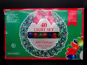 VTG Add-Vantage Christmas Lights 8 Function 40 Light Indoor Outdoor C9 Style NOS - Picture 1 of 12