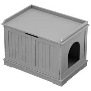Litter Box Enclosure Cat Litter Furniture Hidden Gray Cat Washroom Litter - Picture 1 of 24