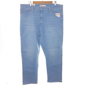Levis Signature Heritage High Rise Straight Solid Blue Denim Jeans Womens 20 - Picture 1 of 12