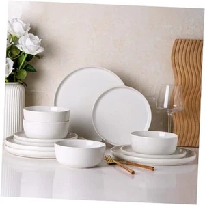 Stoneware Dinnerware Sets,Round Reactive Ceramic Plates and Bowls Set,Highly - Picture 1 of 8