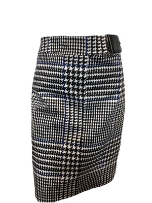 Michael Kors Black, White, Blue Checked Lined Straight Pencil Skirt Size 10 - Изображение 1 из 3
