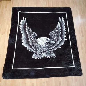San Marcos Style Eagle 79x85 Decke Acryl 2-seitig schwarz/weiß **ohne Etikett lesen* - Bild 1 von 9