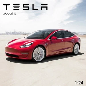 1/24 Tesla Model 3 Alloy Car Model Diecast Toy Collectible Sound&Light Gift - Picture 1 of 20