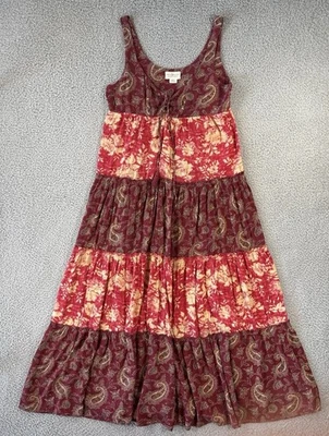 Vestido maxi feminino Ralph Lauren denim e suprimentos paisley médio floral em camadas boho - Imagem 1 de 4