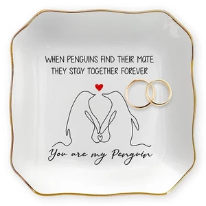 Regalos para boda y ocasiones pareja él y ella porcelana joyería plato bandeja - Imagen 1 de 9