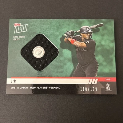 2019 Topps Now Justin Upton LA Angels Players Wknd GAME WORN Relic #/199 - Image 1 of 2