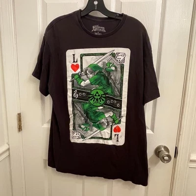 Legend Of Zelda 2016 Link Playing Card camiseta negra Nintendo talla L Foto 1 de 4