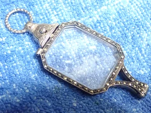 ART DECO SILVER SNAP OUT LORGNETTE WITH MARCASITES! FROM GERMANY! - Picture 1 of 6