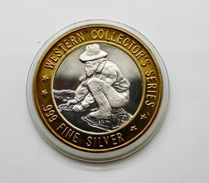Tunika Mississippi Bally’s Saloon Gold Panner .999 Silber rund/Glücksspiel Medaille - Bild 1 von 2