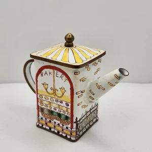 Bakery Miniature Collectible Teapot Enamel Metal Pictorial Empress Arts Y2K - Picture 1 of 8