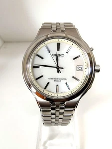 Seiko Dolce Titanium Solar Watch SADZ037 40mm Black Used Japan Rare - Picture 1 of 7