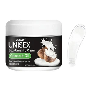 Unisex Körper Enthaarungscreme, Kokosöl schnell erfrischend sanfte Haarentfernung schnell - Bild 1 von 10