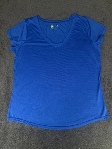 Xersion T-Shirt Damen XL Blau 100% Polyester V-Ausschnitt Kurzarm Pullover - Bild 1 von 6