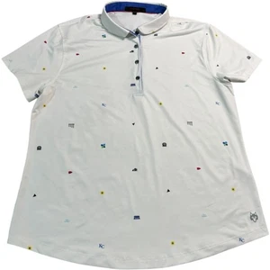 Polo de golf Greyson XL blanco estampado colorido manga corta Kansas City Icons - Imagen 1 de 7