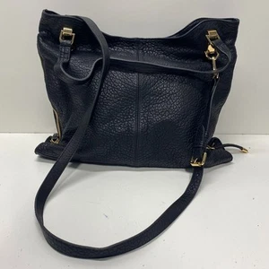 Vince Camuto Black Pebbled Leather Hobo Bag with Crossbody Strap - Picture 1 of 5